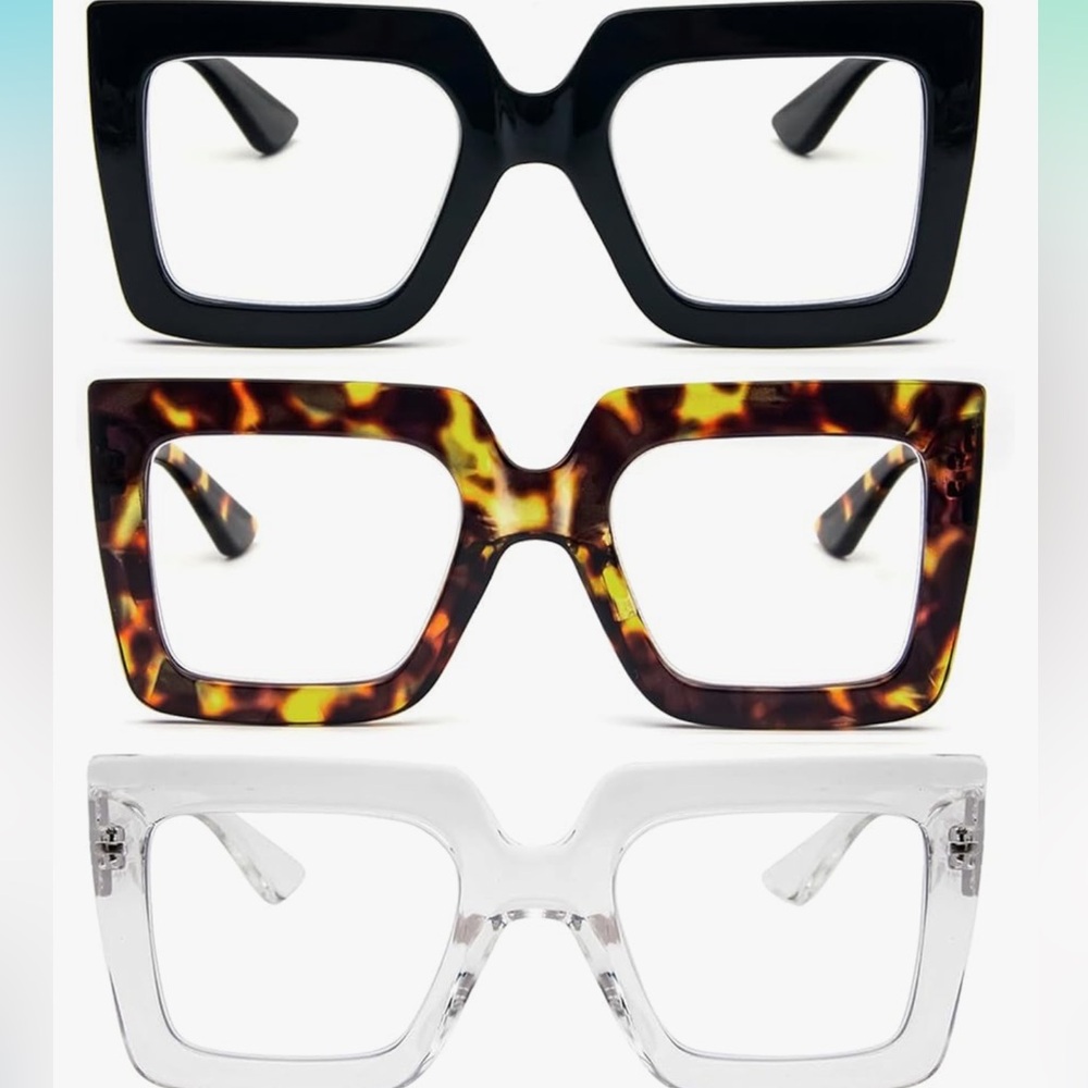 Stylish Tortoise and Clear Square Frame Glasses